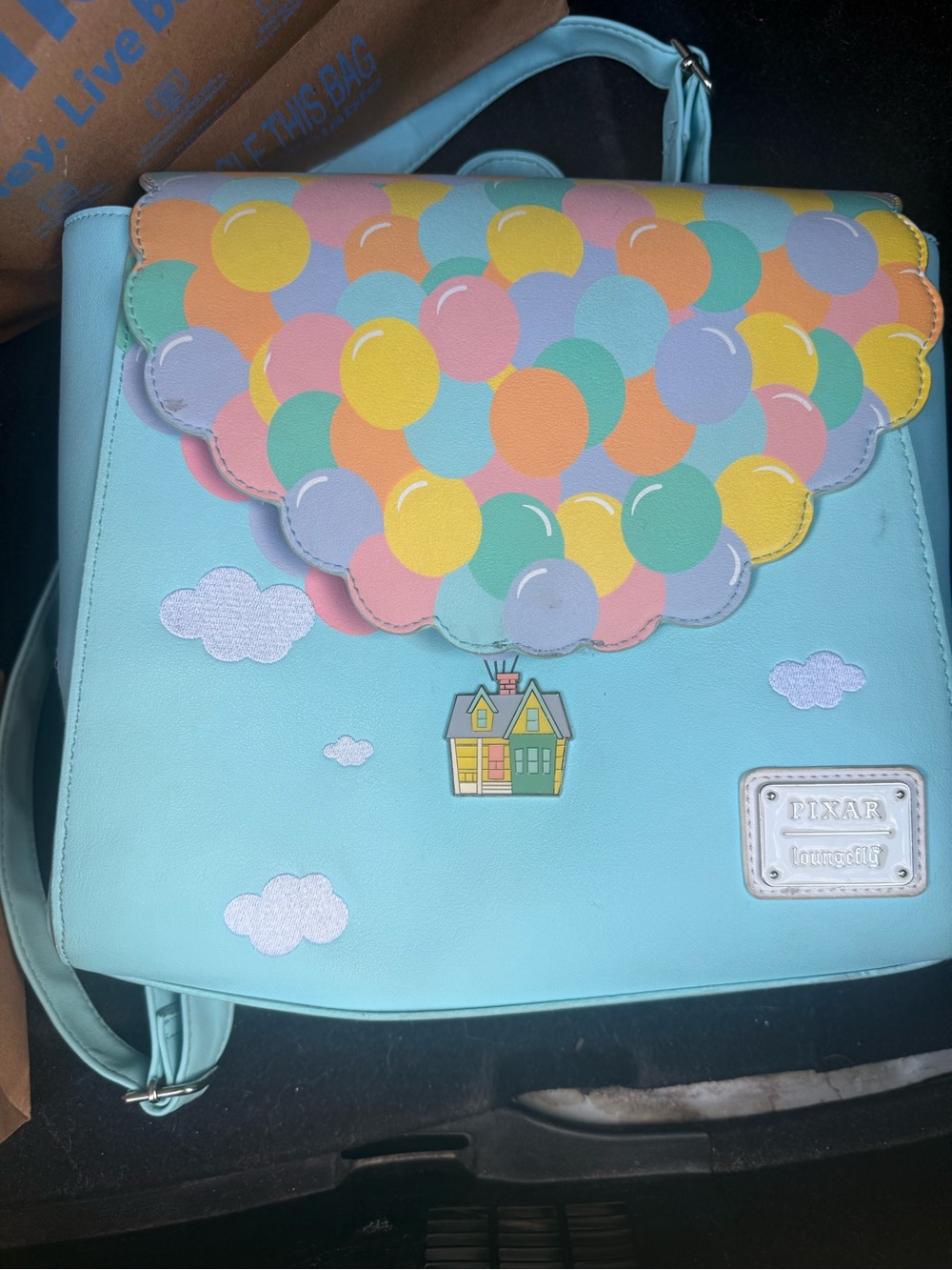 PIXAR Loungefly 'Up' Balloon House Backpack - Pastel Blue